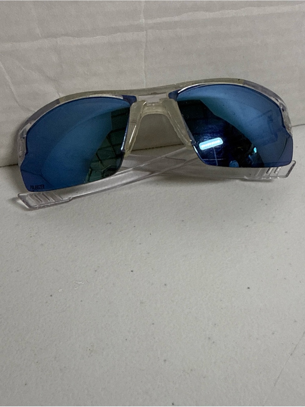 UNDER ARMOUR Nitro L POLARIZED Youth Sunglasses Crystal Clear/Blue RARE